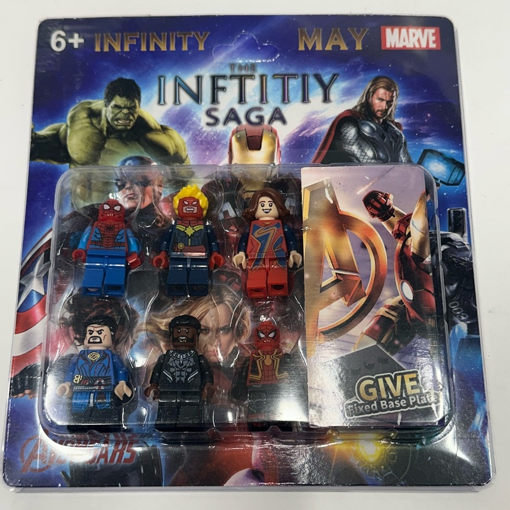 Avengers Minifigure Spider-Man Captain Marvel Ms Marvel Dr Strange Black Panther